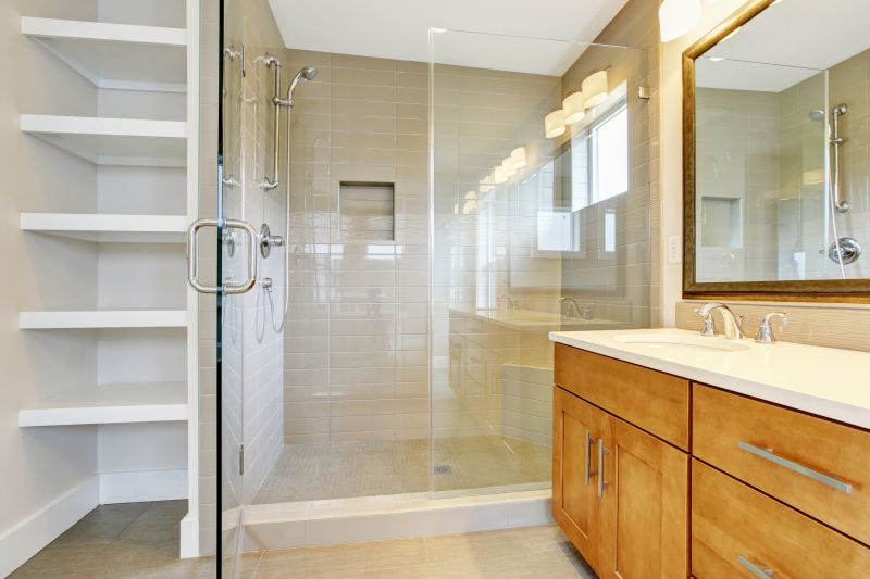Glass Shower Doors with Unique Hardware